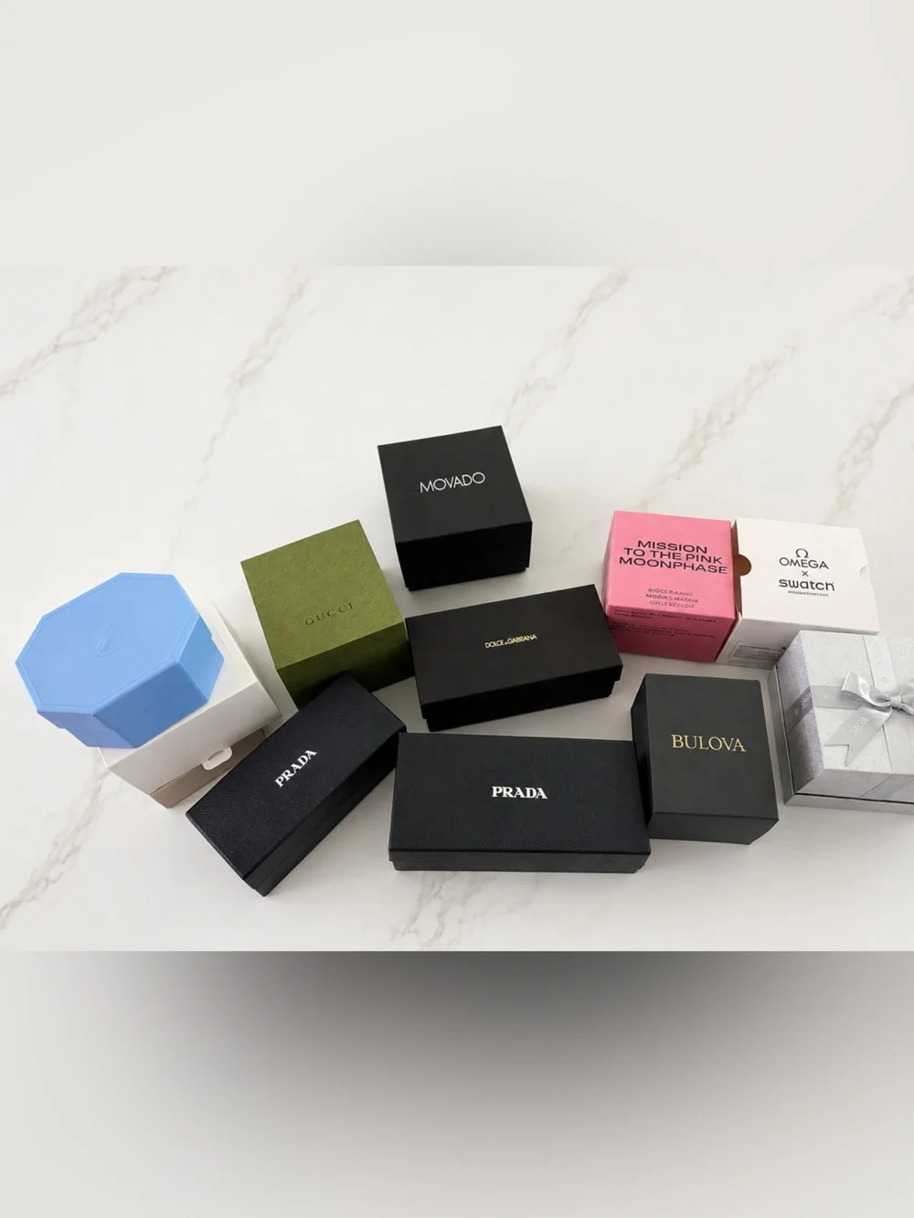 Luxury Watch and Jewelry Gift Box Collection - Black, Pink, Blue, Green, Gray